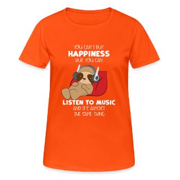 Sloth sloths - sloth fan - music - Women's Breathable T-Shirt - neon orange - Front - AI Model Female 172 dark (172cm)
