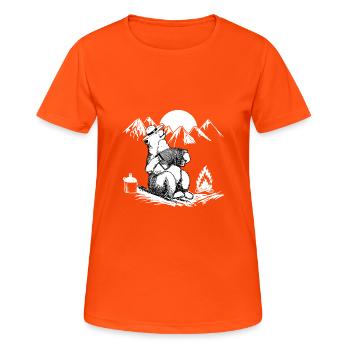 cadeau ours dans les montagnes - T-shirt respirant Femme - orange néon - Devant - AI Model Female 172 dark (172cm)