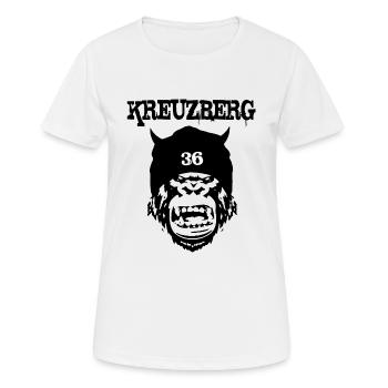 Kreuzberg - Frauen T-Shirt atmungsaktiv - Weiß - Vorne - AI Model Female 172 dark (172cm)
