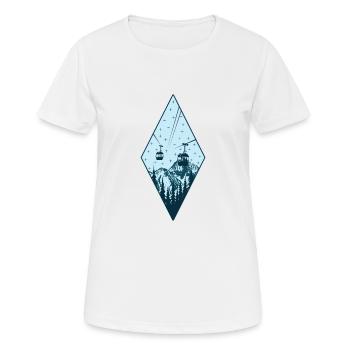 Gondole montagne arbre nature étoiles nuit cadeau - T-shirt respirant Femme - blanc - Devant - AI Model Female 172 dark (172cm)