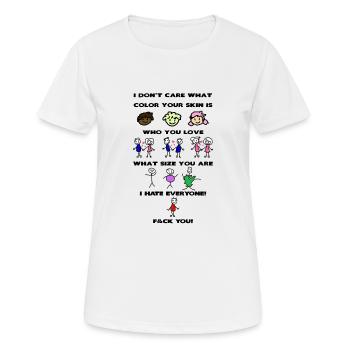 Je hais tout le monde - T-shirt respirant Femme - blanc - Devant - AI Model Female 172 dark (172cm)