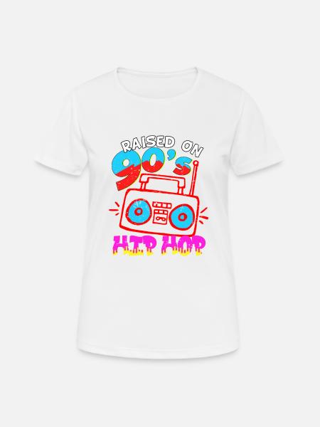 Raised on 90's Hip Hop - Women's Breathable T-Shirt - white