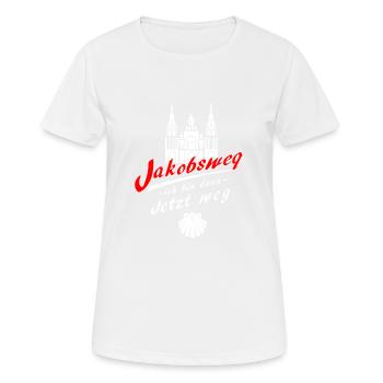 Cathédrale Saint-Jacques-de-Compostelle Chemin de Compostelle - T-shirt respirant Femme - blanc - Devant - AI Model Female 172 dark (172cm)