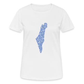 Israël - T-shirt respirant Femme - blanc - Devant - AI Model Female 172 dark (172cm)