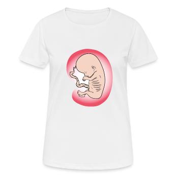 Embryon bébé naissance bébé ventre maman cadeau - T-shirt respirant Femme - blanc - Devant - AI Model Female 172 dark (172cm)