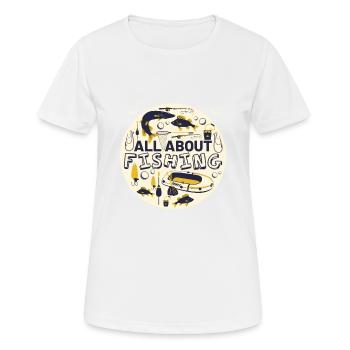 Tout sur la pêche - T-shirt respirant Femme - blanc - Devant - AI Model Female 172 dark (172cm)