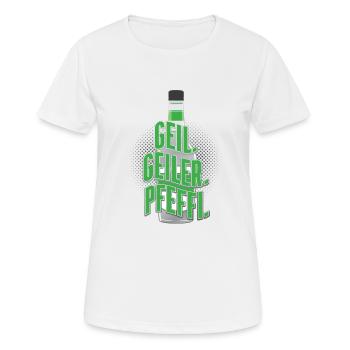 Pfeffi Crew Menthe poivrée Schnapps Liqueur Schnaps - T-shirt respirant Femme - blanc - Devant - AI Model Female 172 dark (172cm)