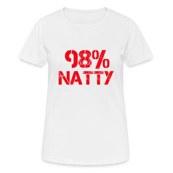 98 pour cent Natty - Bodybuilder - T-shirt respirant Femme - blanc - Devant - AI Model Female 172 dark (172cm)