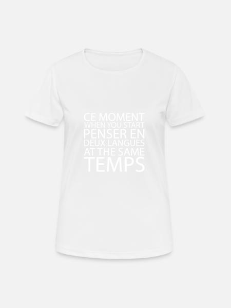 Thinking in French and English - Women's Breathable T-Shirt - white