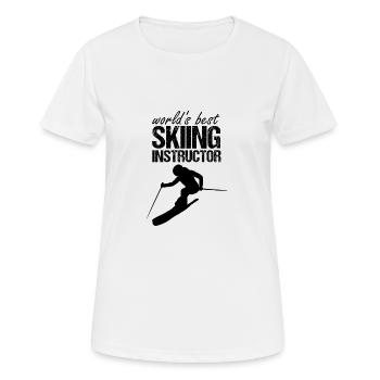 Meilleur moniteur de ski - T-shirt respirant Femme - blanc - Devant - AI Model Female 172 dark (172cm)