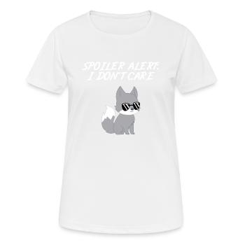 Wolf - Wölfe - Wolffan – Spoiler - Mir egal - Frauen T-Shirt atmungsaktiv - Weiß - Vorne - AI Model Female 172 dark (172cm)