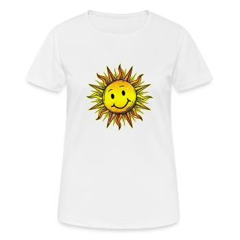 Sonne - Frauen T-Shirt atmungsaktiv - Weiß - Vorne - AI Model Female 172 dark (172cm)