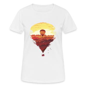 L'appel de la distance - ballon à air chaud, liberté - T-shirt respirant Femme - blanc - Devant - AI Model Female 172 dark (172cm)
