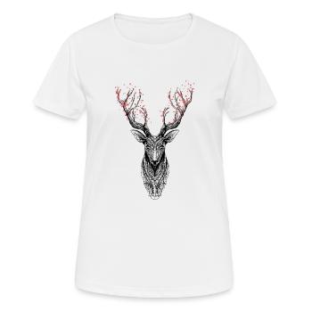 Deer - forest and new life - Women's Breathable T-Shirt - white - Front - AI Model Female 172 dark (172cm)