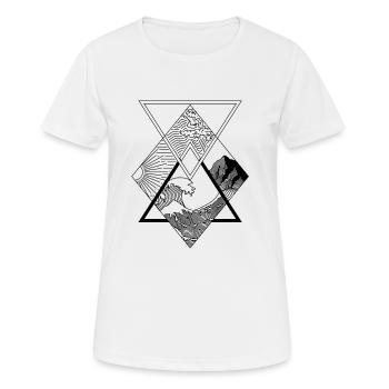 Les éléments - eau, terre, feu, air - T-shirt respirant Femme - blanc - Devant - AI Model Female 172 dark (172cm)