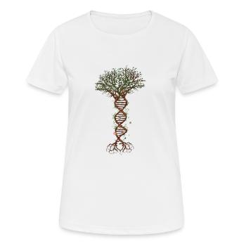Weltenbaum - Mutter Natur, DNA, Erde - Frauen T-Shirt atmungsaktiv - Weiß - Vorne - AI Model Female 172 dark (172cm)