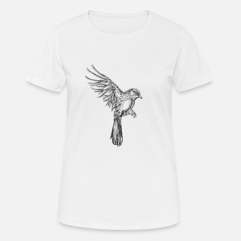 Sparrow and forest - Women's Breathable T-Shirt - white
