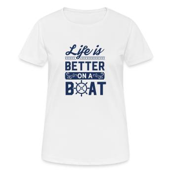 Bootfahren Boot Bootsfahrt Kapitän Besatzung - Frauen T-Shirt atmungsaktiv - Weiß - Vorne - AI Model Female 172 dark (172cm)