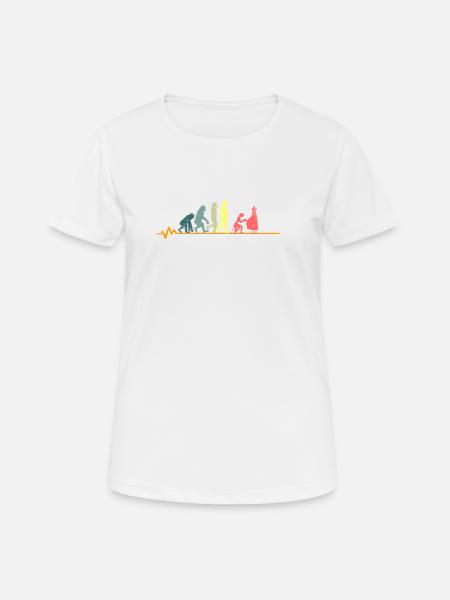 Nähen Nähmaschine Näherin Geschenk · Evolution - Frauen T-Shirt atmungsaktiv - Weiß