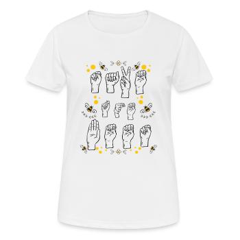 Sign Language Sign Language Save The Bees - Women's Breathable T-Shirt - white - Front - AI Model Female 172 dark (172cm)