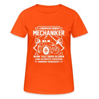 Landmaschinen Mechaniker Geschenk · Verbessert - Frauen T-Shirt atmungsaktiv - Neonorange - Vorne - AI Model Female 172 dark (172cm)