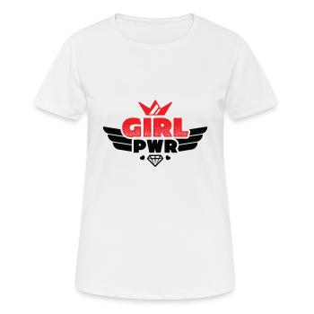 GIRL Pwr Freundin girl Frauenabend Frauen Mädchen - Frauen T-Shirt atmungsaktiv - Weiß - Vorne - AI Model Female 172 dark (172cm)