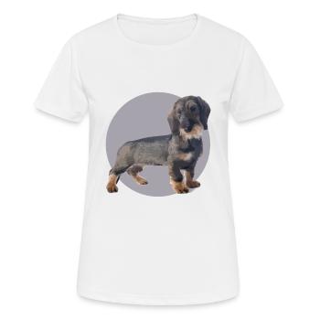 Dackel Welpen - Frauen T-Shirt atmungsaktiv - Weiß - Vorne - AI Model Female 172 dark (172cm)