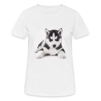 Husky Welpen - Frauen T-Shirt atmungsaktiv - Weiß - Vorne - AI Model Female 172 dark (172cm)