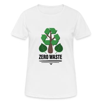 Zero Waste - Frauen T-Shirt atmungsaktiv - Weiß - Vorne - AI Model Female 172 dark (172cm)