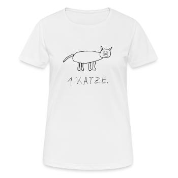 Eine Katze witzig kindisch ironisch - Frauen T-Shirt atmungsaktiv - Weiß - Vorne - AI Model Female 172 dark (172cm)