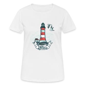 Leuchtturm, internationaler Leuchtturm Tag - Frauen T-Shirt atmungsaktiv - Weiß - Vorne - AI Model Female 172 dark (172cm)