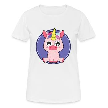 Licorne bébé animaux mignons - T-shirt respirant Femme - blanc - Devant - AI Model Female 172 dark (172cm)
