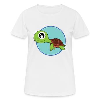 Tortue mignons bébés animaux - T-shirt respirant Femme - blanc - Devant - AI Model Female 172 dark (172cm)