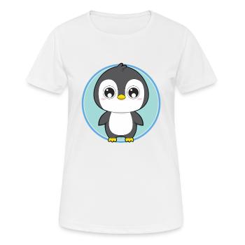 Pingouin animaux mignons pour les enfants - T-shirt respirant Femme - blanc - Devant - AI Model Female 172 dark (172cm)