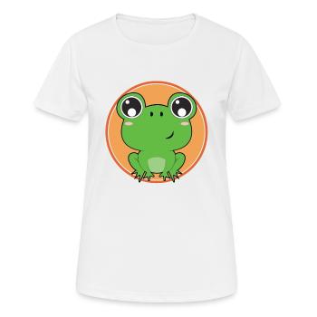 Grenouille douce - T-shirt respirant Femme - blanc - Devant - AI Model Female 172 dark (172cm)