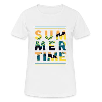 l'heure d'été - T-shirt respirant Femme - blanc - Devant - AI Model Female 172 dark (172cm)