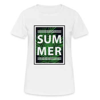 Sommer, Juni, Juli, August, Sommerferien - Frauen T-Shirt atmungsaktiv - Weiß - Vorne - AI Model Female 172 dark (172cm)