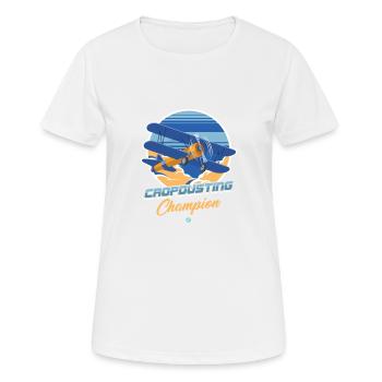Avion - Avion agricole - Avion de ferme - T-shirt respirant Femme - blanc - Devant - AI Model Female 172 dark (172cm)
