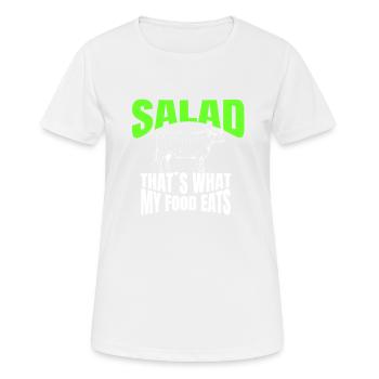 NOT Vegan - Anti Vegan Shirt for Meat and BBQ - Women's Breathable T-Shirt - white - Front - AI Model Female 172 dark (172cm)