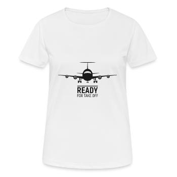 Prêt à partir - T-shirt respirant Femme - blanc - Devant - AI Model Female 172 dark (172cm)