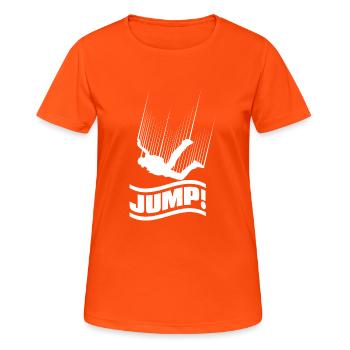 Saut en parachute saut en chute libre - T-shirt respirant Femme - orange néon - Devant - AI Model Female 172 dark (172cm)