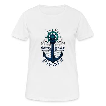Pirate bateau étroit - T-shirt respirant Femme - blanc - Devant - AI Model Female 172 dark (172cm)