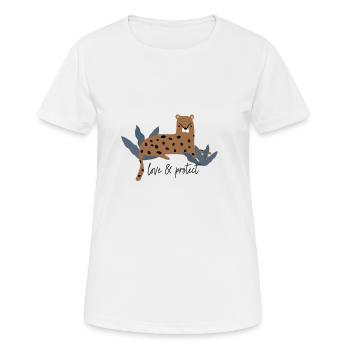 Love & protect Schütze unseren Planeten Geschenk - Frauen T-Shirt atmungsaktiv - Weiß - Vorne - AI Model Female 172 dark (172cm)