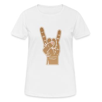 Metal Rock Pommesgabel Hand Sign Devil Gift - Women's Breathable T-Shirt - white - Front - AI Model Female 172 dark (172cm)