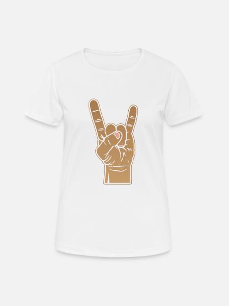 Metal Rock Pommesgabel Hand Sign Devil Gift - Women's Breathable T-Shirt - white