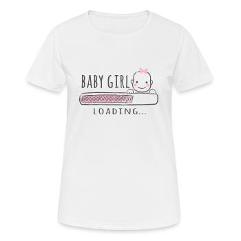 Chemise Enceinte Cadeau Fille, Bébé Fille - T-shirt respirant Femme - blanc - Devant - AI Model Female 172 dark (172cm)
