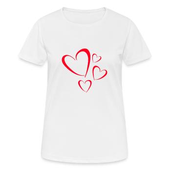 Valentinstag Love Herz - Frauen T-Shirt atmungsaktiv - Weiß - Vorne - AI Model Female 172 dark (172cm)
