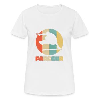 Parcour Sport Extrême Sport Salto Cadeau - T-shirt respirant Femme - blanc - Devant - AI Model Female 172 dark (172cm)