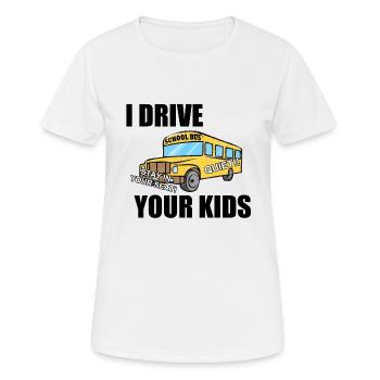Bus scolaire Chauffeur de bus - T-shirt respirant Femme - blanc - Devant - AI Model Female 172 dark (172cm)