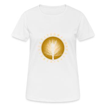 Arbre à nœuds Yggdrasil Lebensbaum Walhalla - T-shirt respirant Femme - blanc - Devant - AI Model Female 172 dark (172cm)